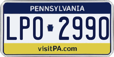 PA license plate LPO2990