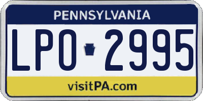 PA license plate LPO2995