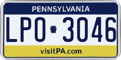 PA license plate LPO3046