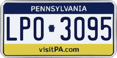 PA license plate LPO3095