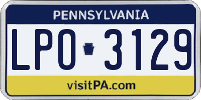 PA license plate LPO3129
