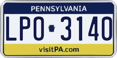 PA license plate LPO3140