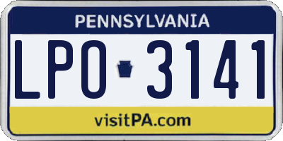 PA license plate LPO3141