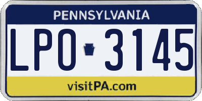 PA license plate LPO3145