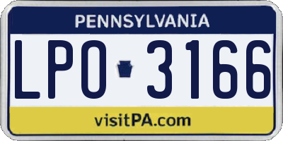 PA license plate LPO3166