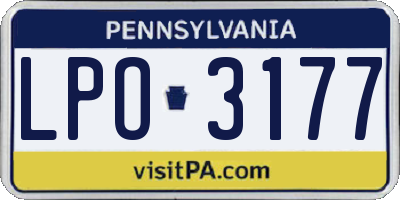 PA license plate LPO3177