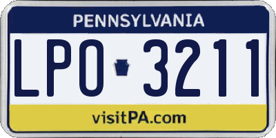 PA license plate LPO3211