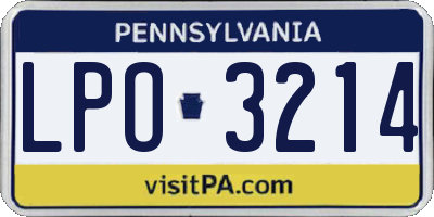 PA license plate LPO3214