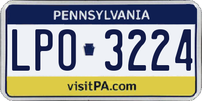 PA license plate LPO3224