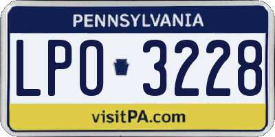 PA license plate LPO3228