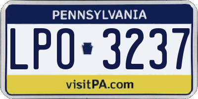 PA license plate LPO3237