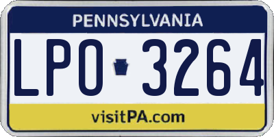 PA license plate LPO3264
