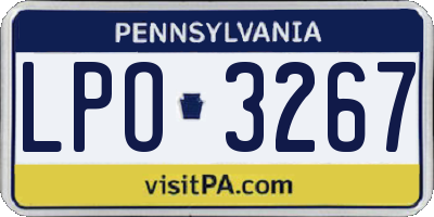 PA license plate LPO3267