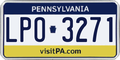 PA license plate LPO3271
