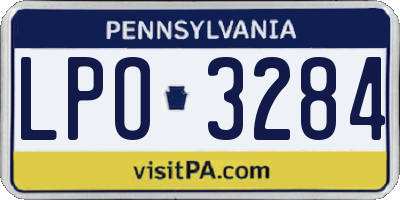 PA license plate LPO3284