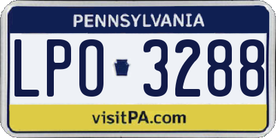 PA license plate LPO3288