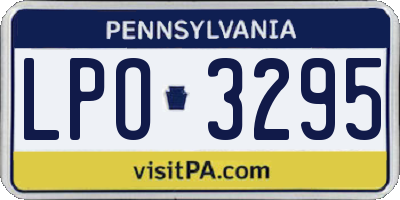 PA license plate LPO3295