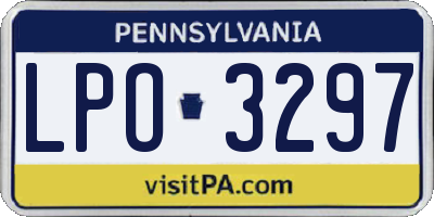 PA license plate LPO3297