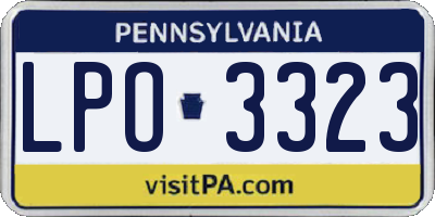 PA license plate LPO3323