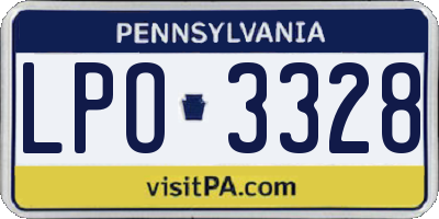 PA license plate LPO3328