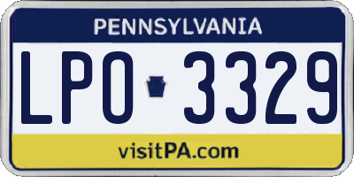 PA license plate LPO3329