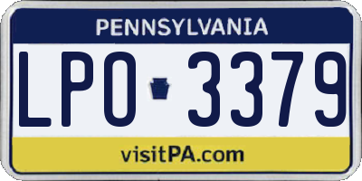 PA license plate LPO3379