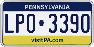 PA license plate LPO3390