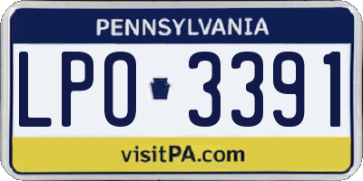 PA license plate LPO3391