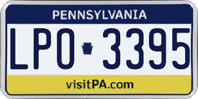 PA license plate LPO3395