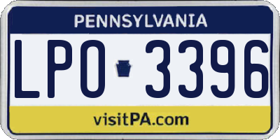 PA license plate LPO3396