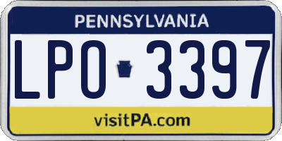 PA license plate LPO3397