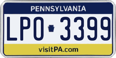 PA license plate LPO3399