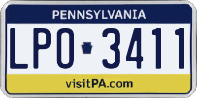 PA license plate LPO3411