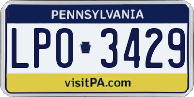 PA license plate LPO3429