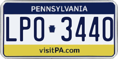 PA license plate LPO3440