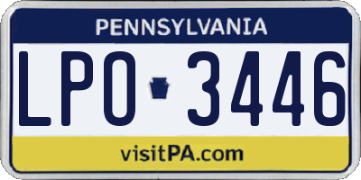 PA license plate LPO3446