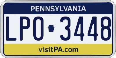 PA license plate LPO3448