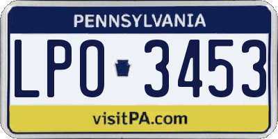 PA license plate LPO3453