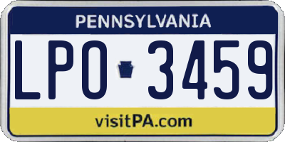 PA license plate LPO3459