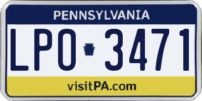 PA license plate LPO3471