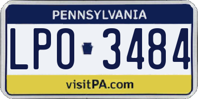 PA license plate LPO3484
