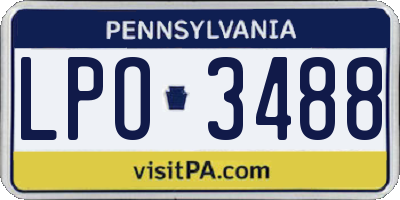 PA license plate LPO3488