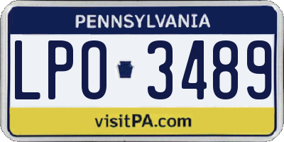 PA license plate LPO3489