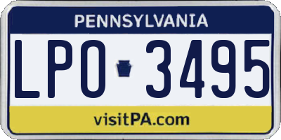 PA license plate LPO3495