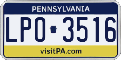 PA license plate LPO3516