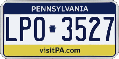PA license plate LPO3527
