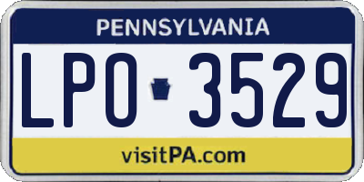 PA license plate LPO3529