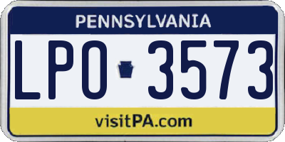 PA license plate LPO3573
