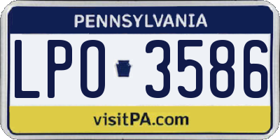 PA license plate LPO3586