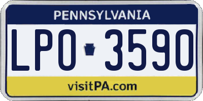 PA license plate LPO3590